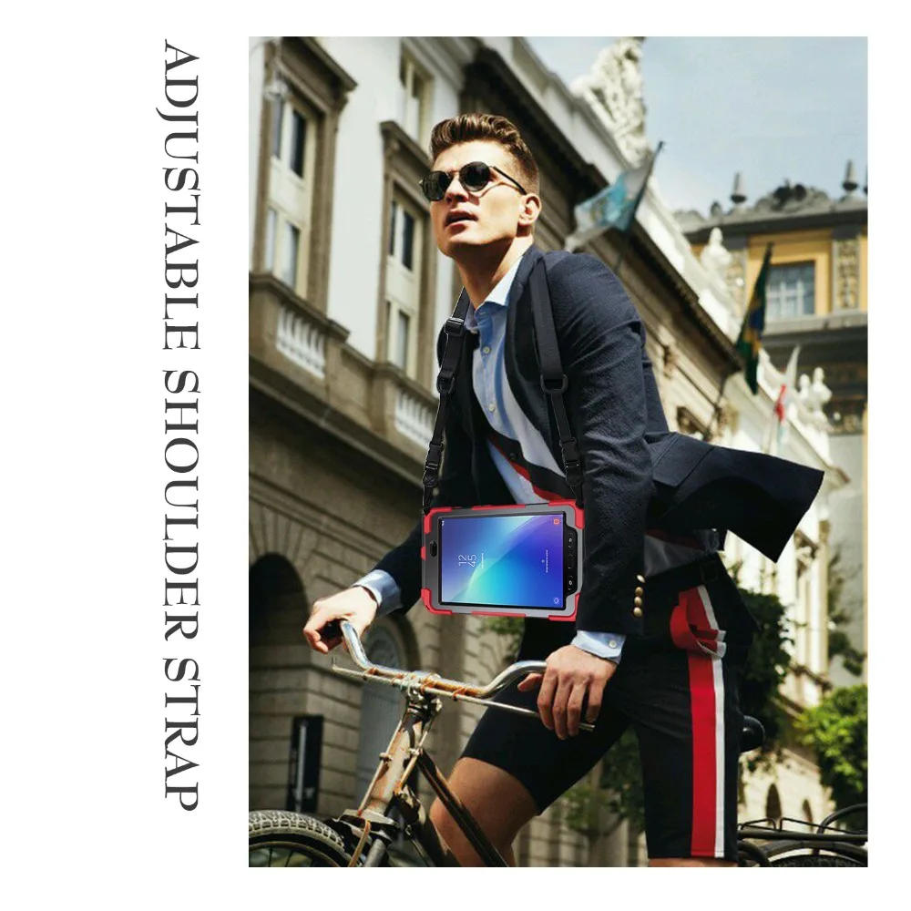 Для samsung Galaxy Tab Active 2 8,0 SM-T390/T395 чехол для планшета силиконовый+ PC жесткий чехол с подставкой на запястье+ плечевой ремень