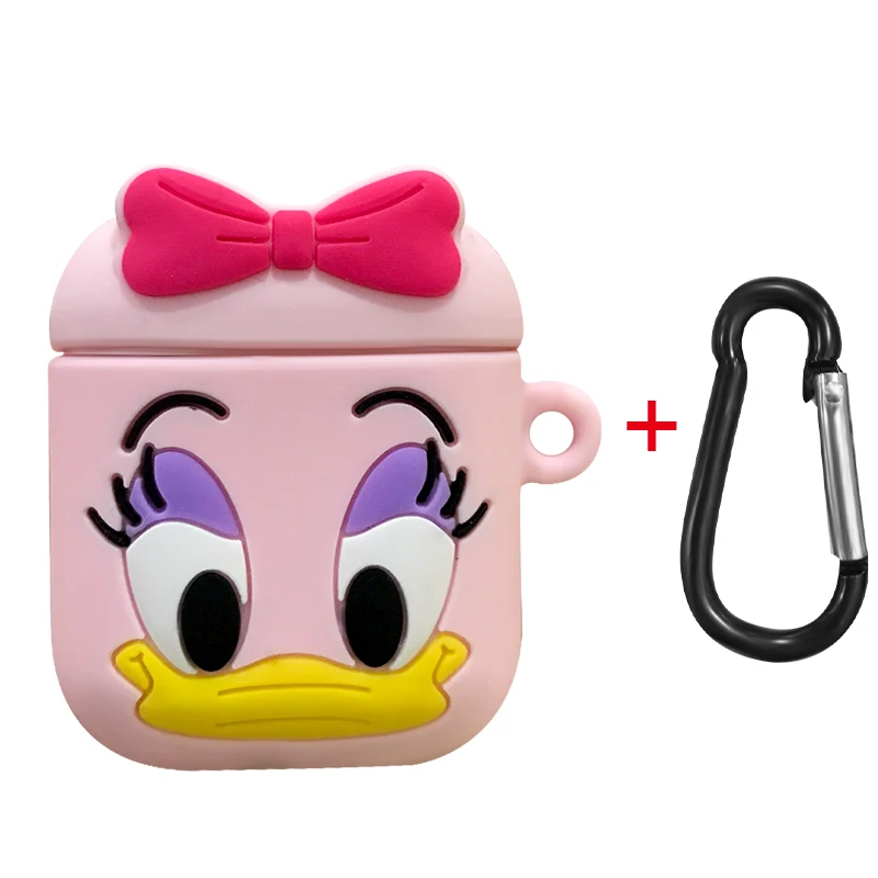 Pink Bluetooth чехол для наушников для Airpods 2 1 Аксессуары Защитная крышка сумка анти-потеря милый мультфильм DIY силиконовый чехол для наушников - Цвет: Pink
