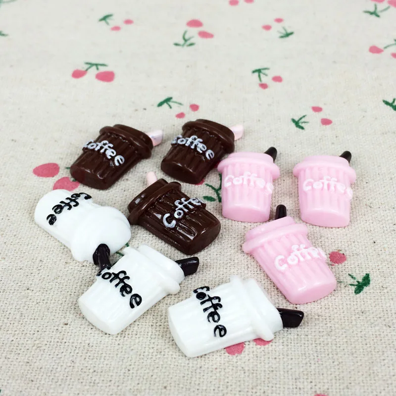 10 шт. Каваий Кабошон из смолы с плоской задней поверхностью кофейная бутылка