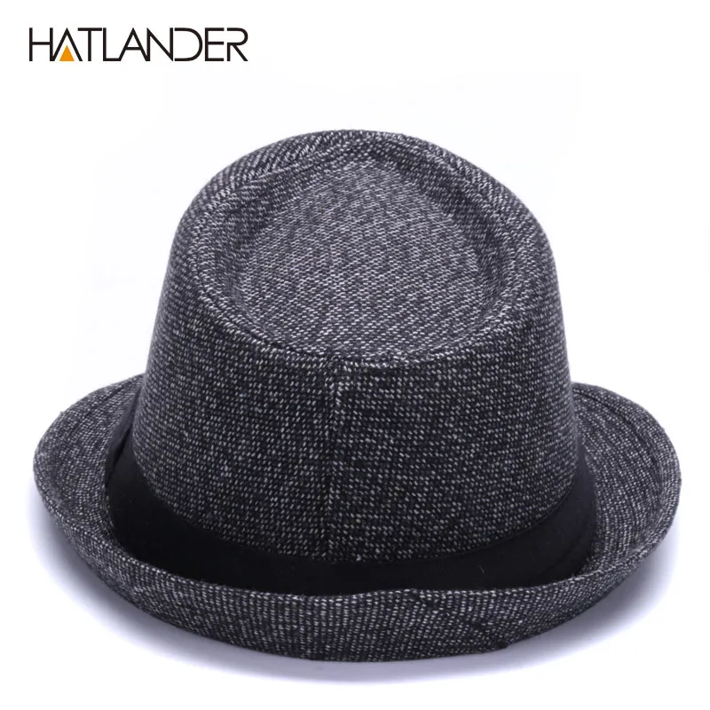 HATLANDER Бренд Винтаж Англия Трилби топ шляпа для мужчин осень зима Джаз кепки открытый игрок церкви Топ шляпы джентльмен фетровая шляпа