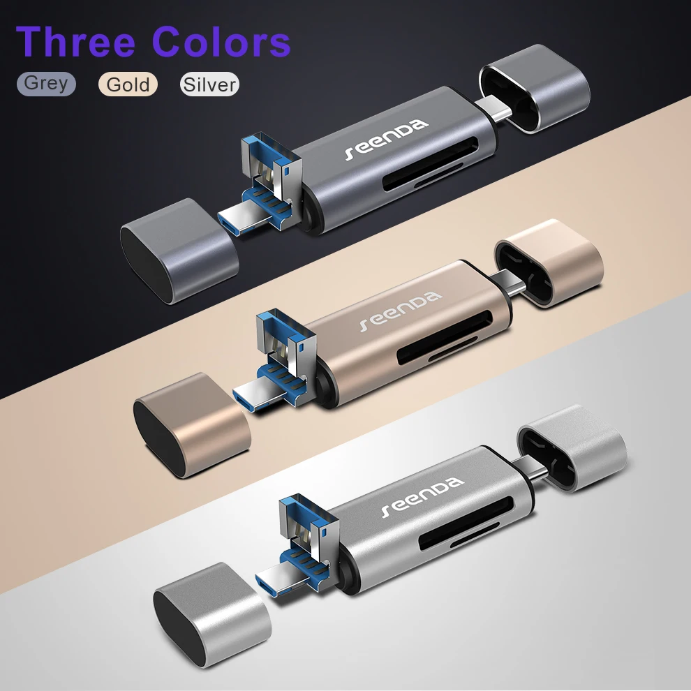 SeenDa все в 1 USB 3 0 Кардридер высокоскоростной SD TF Micro кардридер памяти OTG Type C адаптер