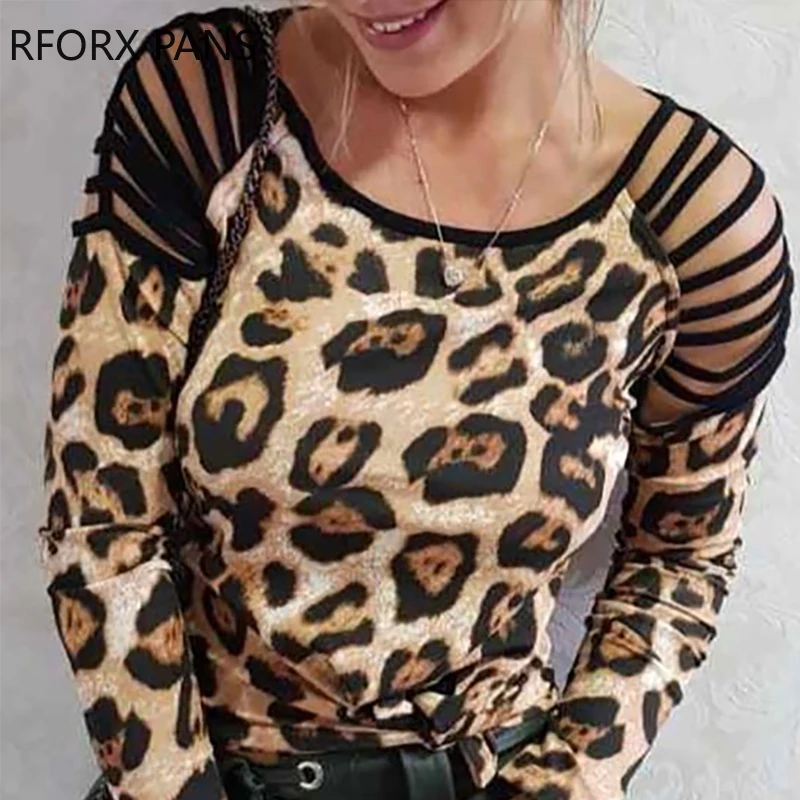 Женская Повседневная рубашка с длинным рукавом и вырезами, топы с длинными рукавами от AliExpress WW