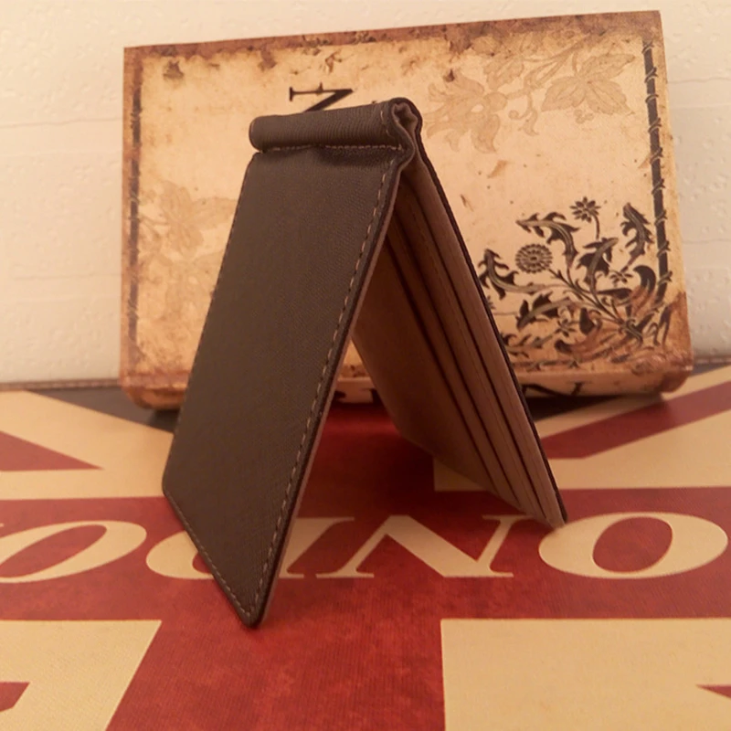 Качественный зажим для денег Короткие Кошельки Мужской из искусственной кожи