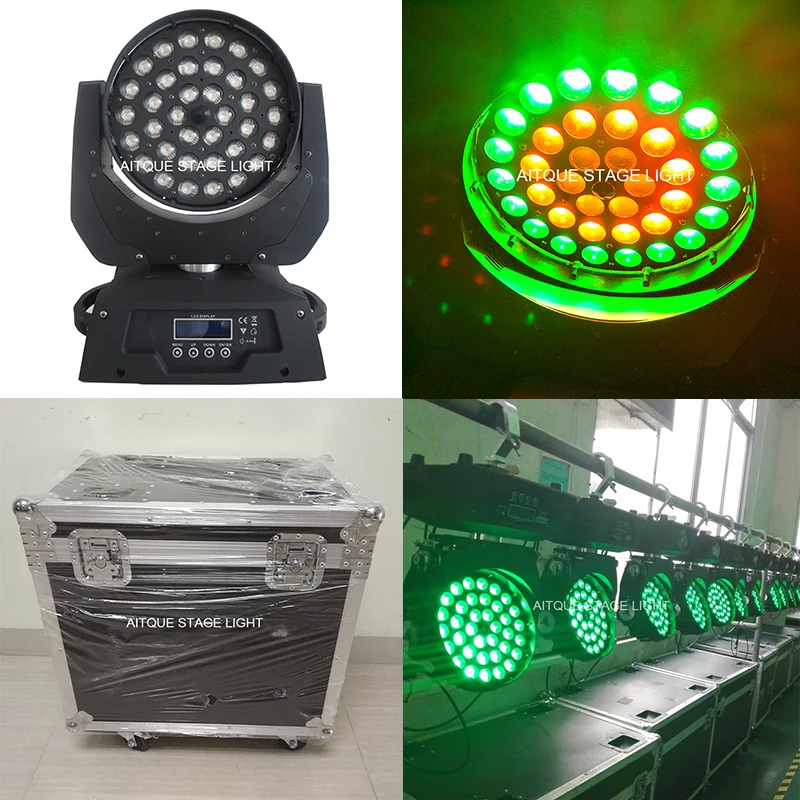 (6 огней + чехол) сценические лампы для мытья led 36x15 Вт zoom moving head wash rgbwa 5in1 flight
