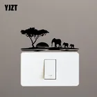 YJZT слон Африканский настенные Стикеры с животными виниловый стикер для переключателя Декор для гостиной 17SS0386