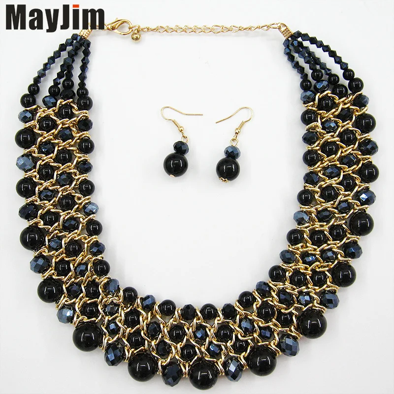 Заявление ожерелье 2017 мода ювелирные наборы Ручной Работы из бисера цепи большой