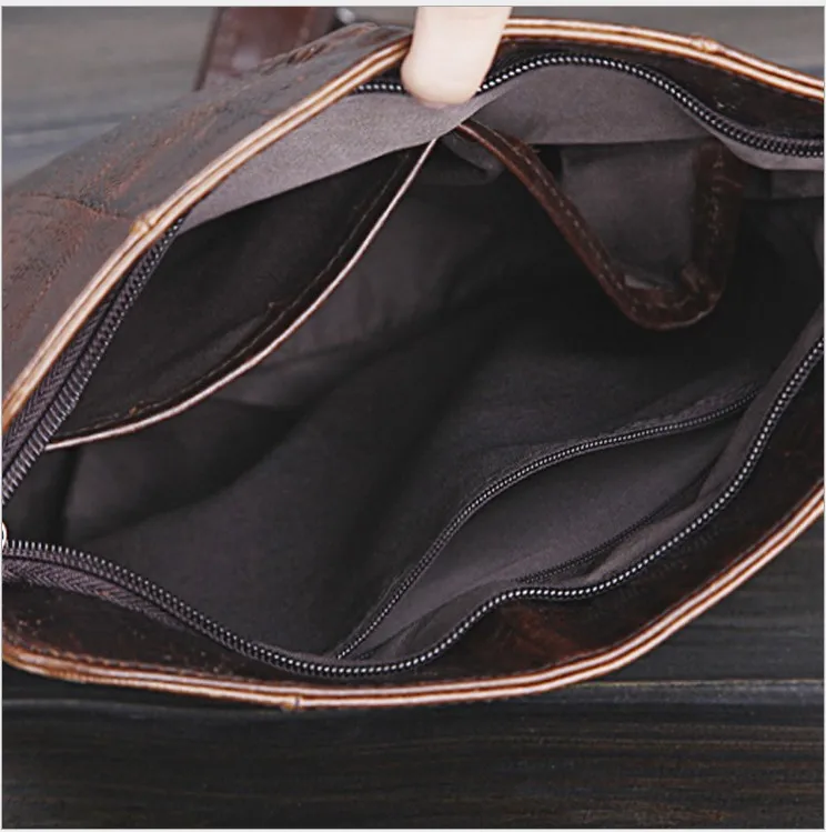 

Men's bags Male Shoulder Crossbody Vintage Genuine Leather Crocodile Luxurious Hard iPad Phone Pocket Zipper Bag for Man Gift