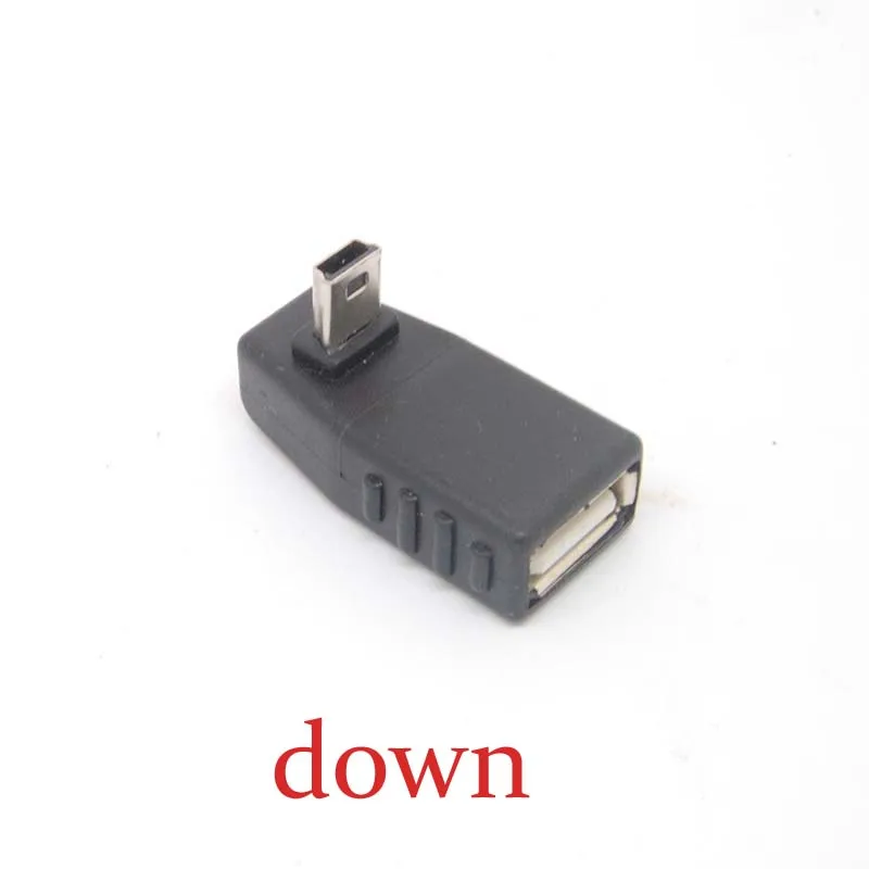 Бесплатная доставка 90 градусный понижающий угол USB тип A гнездо в Mini B 5 контактный