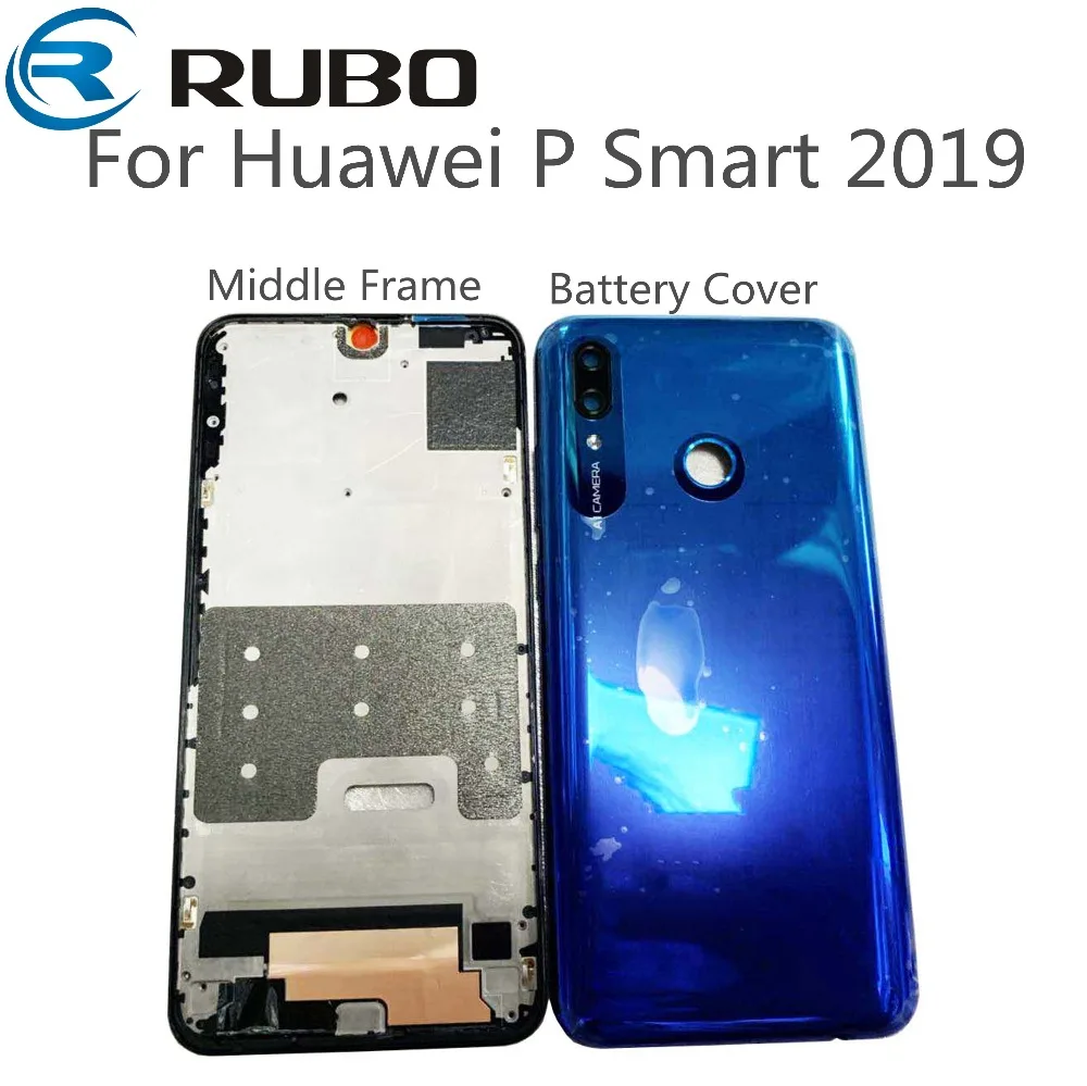 Задняя крышка батарейного отсека для Huawei P Smart 2019 задняя рамка ЖК дисплея средняя