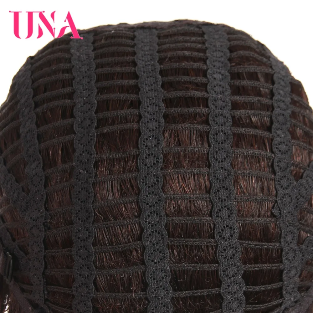 UNA Remy человеческие волосы парики 120% плотность малазийские короткие волнистые 6