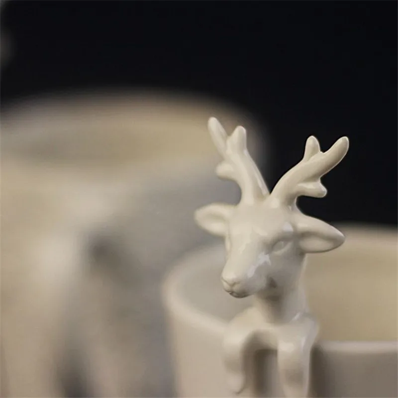 Milu чашка с оленем кружки 3D кофейные чашки животными крышкой Симпатичные молочные