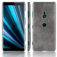 new for sony xperia xz3 case 6 0 retro pu leather litchi pattern skin pc hard cover for sony xperia xz3 phone fitted case