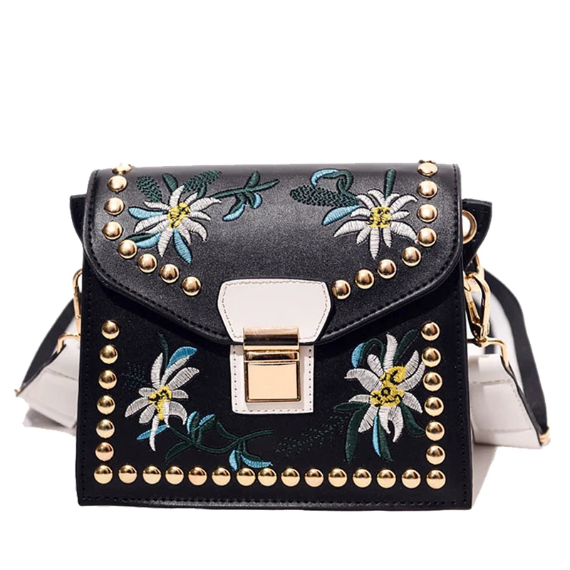 Женская сумка-мессенджер с цветком маленькие дизайнерские дамские сумочки через