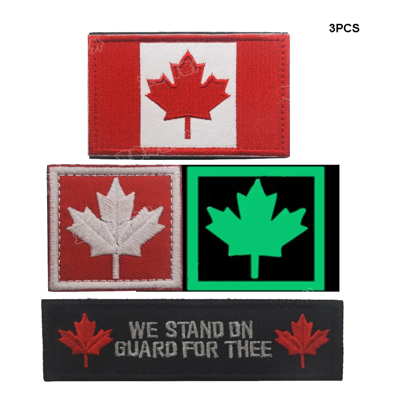 Высококачественный набор 100% с вышивкой в виде канадского флага тканевые нашивки