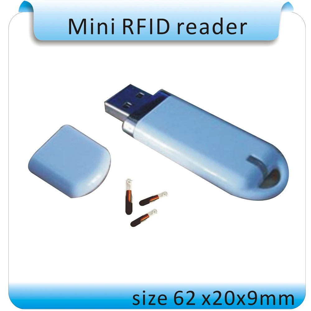 Микро Мини ISO 11785/84 RFID считыватель 125-134,2 кГц ID ридер/USB Поддержка Android/iphoneos/ipad/windows+ 2 шт RFID Метки