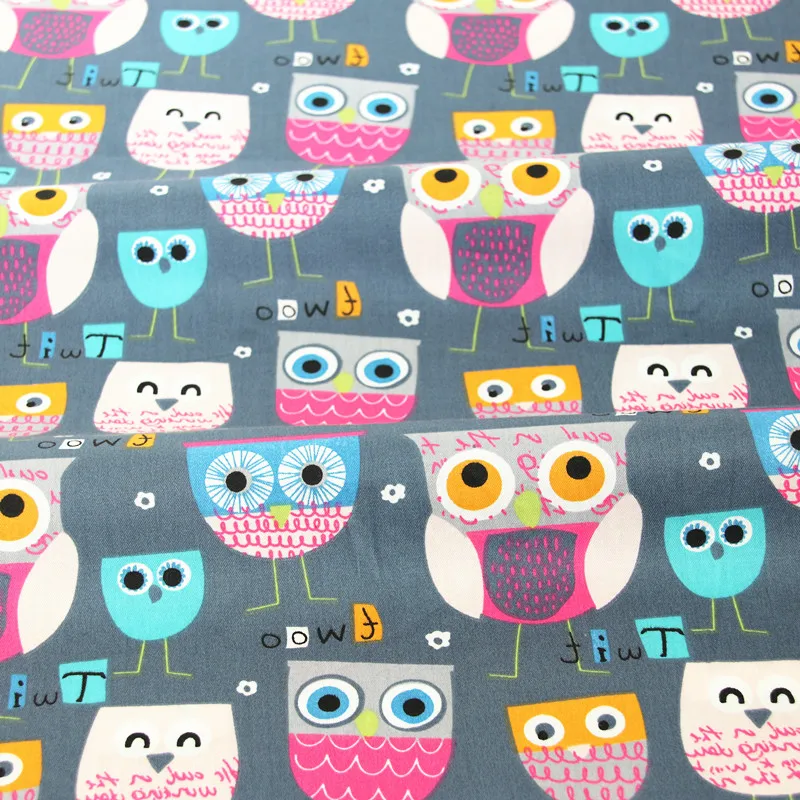 Pretty 3 вида конструкций 50x40 см Красочный Lucky Owls комплект хлопковой ткани с рисунком