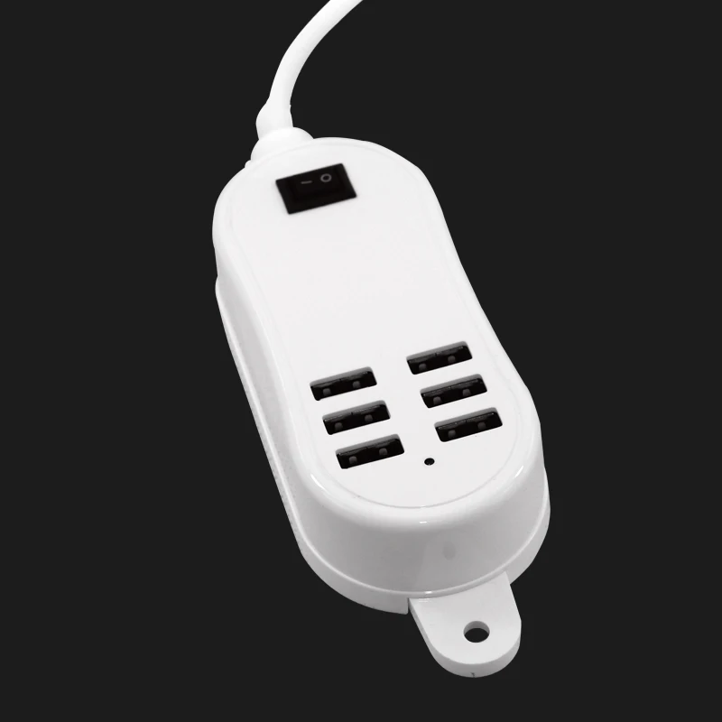 Кабель-удлинитель с 6 портами usb для быстрой зарядки, Универсальное портативное зарядное устройство для путешествий, работы, дома, адаптер с вилкой EU, UK, US