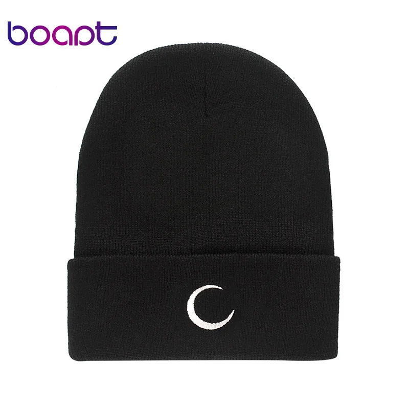 Вязаные шапки унисекс с вышивкой для женщин и мужчин зимняя мягкая теплая