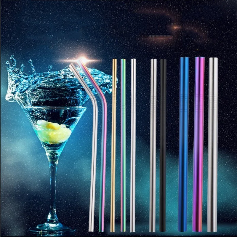 2/4 шт. многоразовая металлическая соломинка из нержавеющей стали 304 высокого