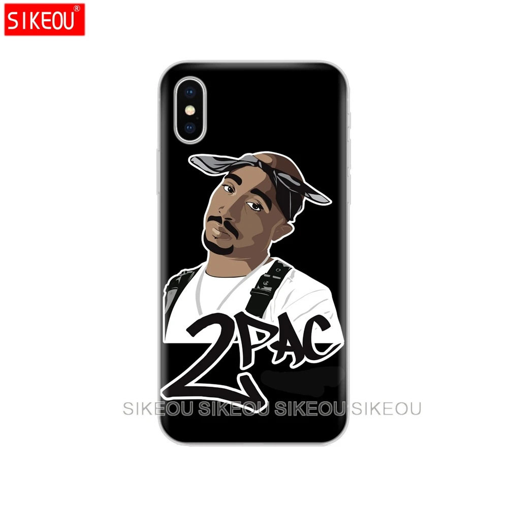 Силиконовый чехол для Iphone 6X8 7 6s 5 5s SE 2020 Plus 10 XR XS 11 Pro Max 2Pac Тупак Амару Шакур - купить