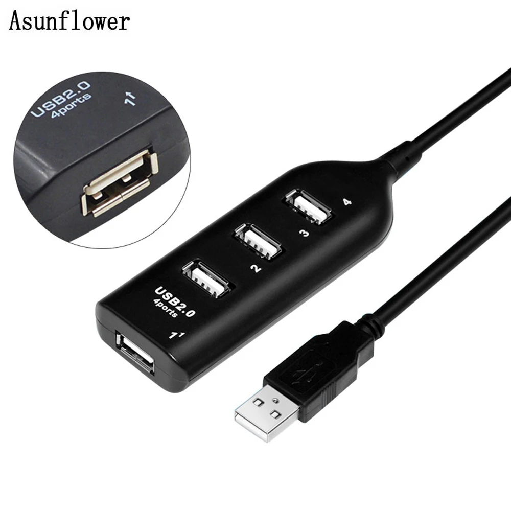 Высокоскоростной адаптер разветвитель для ноутбука 2 0 дюйма 4 порта|USB-хабы| |