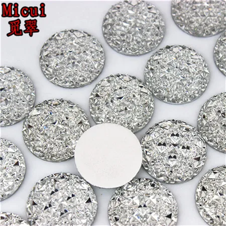 clear Micui, 50 шт, 20 мм, круглые стразы из смолы с плоской задней поверхностью, камни, бусины для скрапбукинга, ремесла, ювелирные изделия, аксессуары MC414 - Цвет: clear