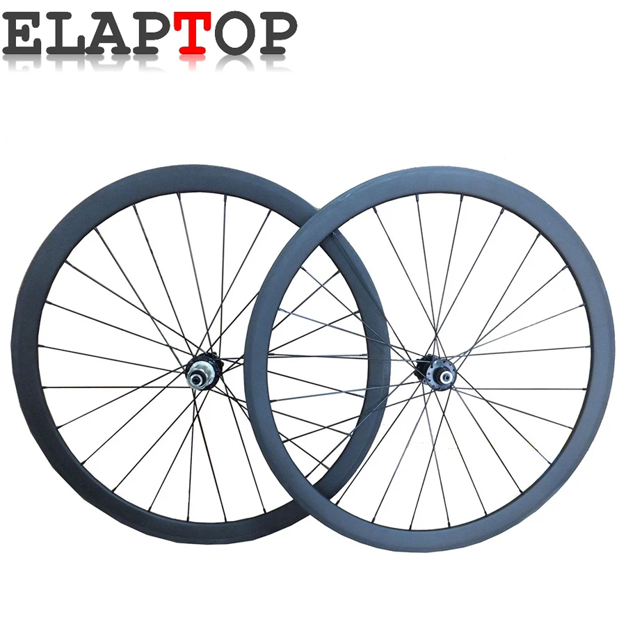 ELAPTOP 38mm Deep Road Carbon Disc Brake Wheel 700 Wheelset Single 3k Clincher 23mm Bicycle Cycling | Спорт и развлечения
