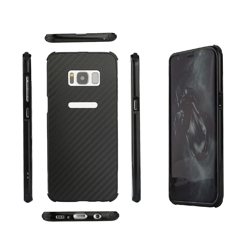 For Samsung Galaxy S8 S 8 Case Aluminum Metal Frame+Carbon Fiber Hard Back Cover for Plus S8+ Phone Shell |