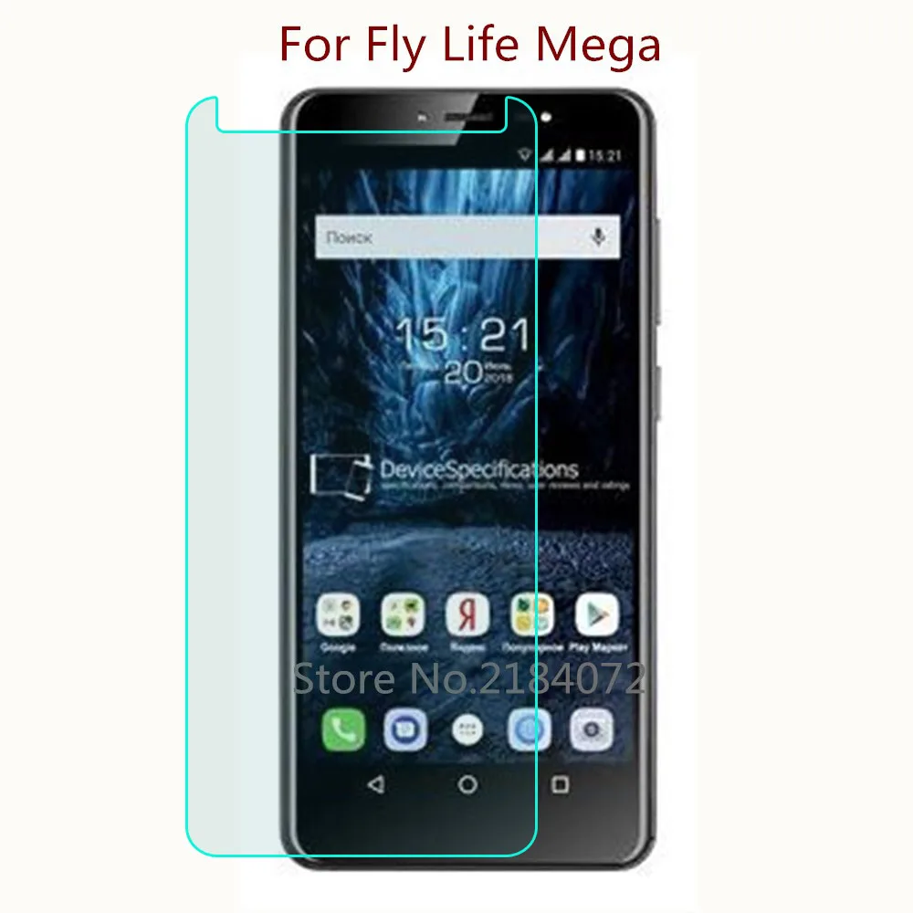 9H 2.5D Защитное стекло для Телефона Fly Life Mega закаленное смартфона Передняя пленка