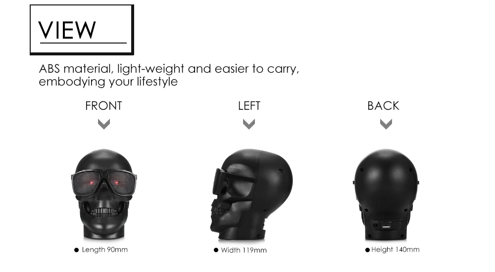 M29 Череп Форма беспроводной Bluetooth динамик солнцезащитный NFC динамик в форме черепа мобильный сабвуфер многоцелевой громкоговоритель Прохладный