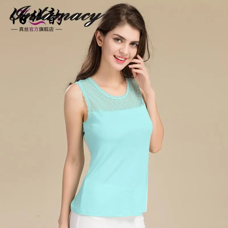 Новый Шелковый вязаный жилет сексуальное летнее кружево 100% натуральный шелковый