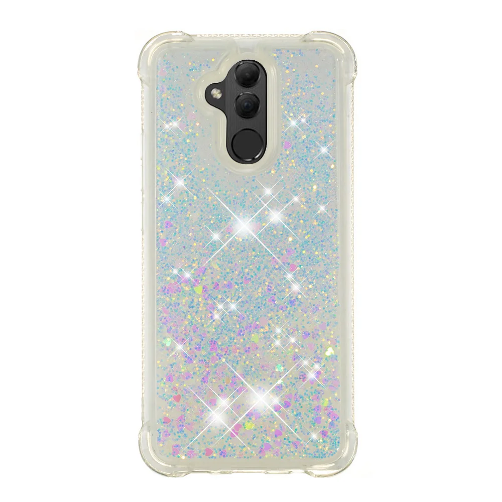 Ударопрочный Блестящий плавающий зыбучий песочный чехол для Huawei P20 P30 Pro из ТПУ с