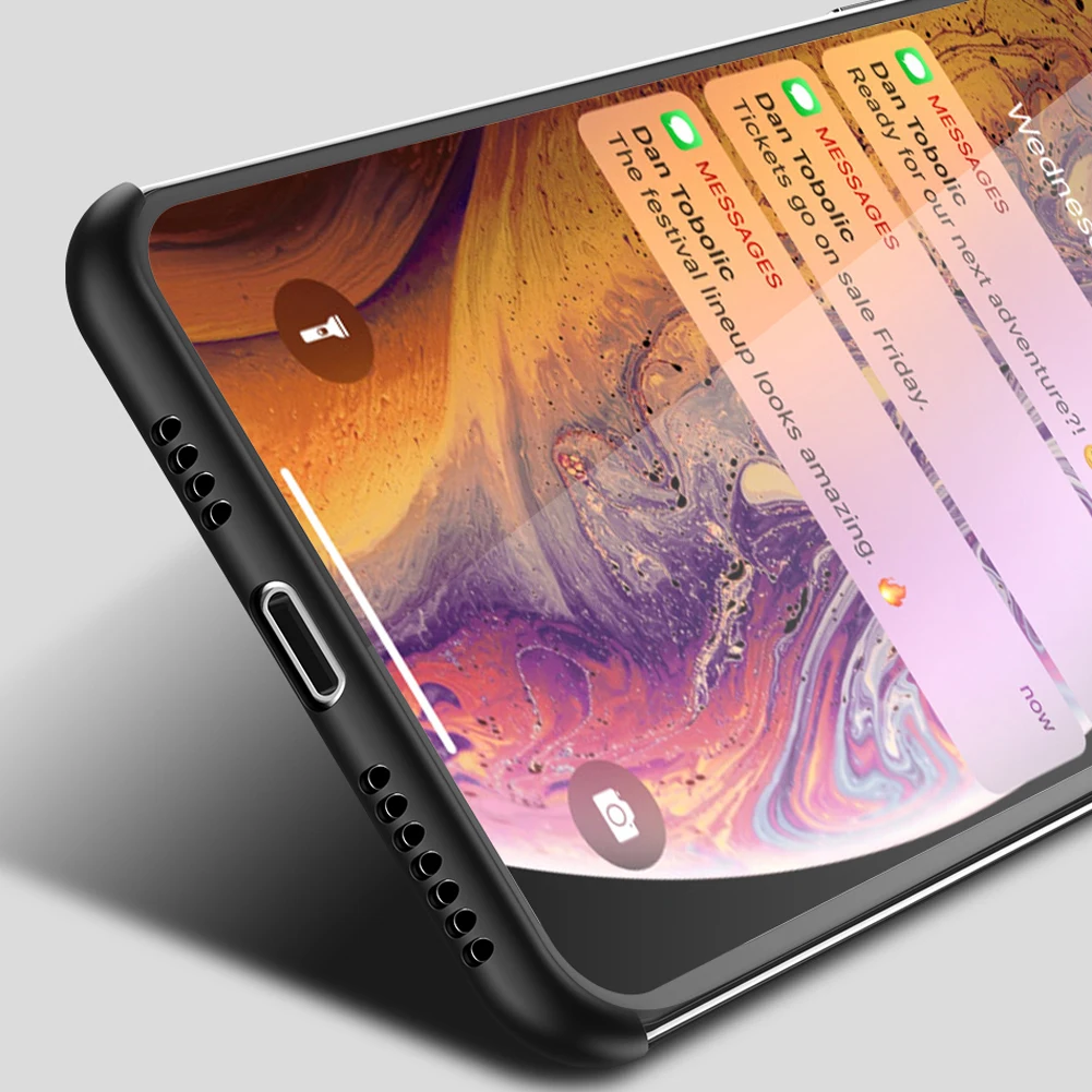 Jetjoy чехол для iPhone X XR XS Max роскошный Бескаркасный матовый карамельного цвета