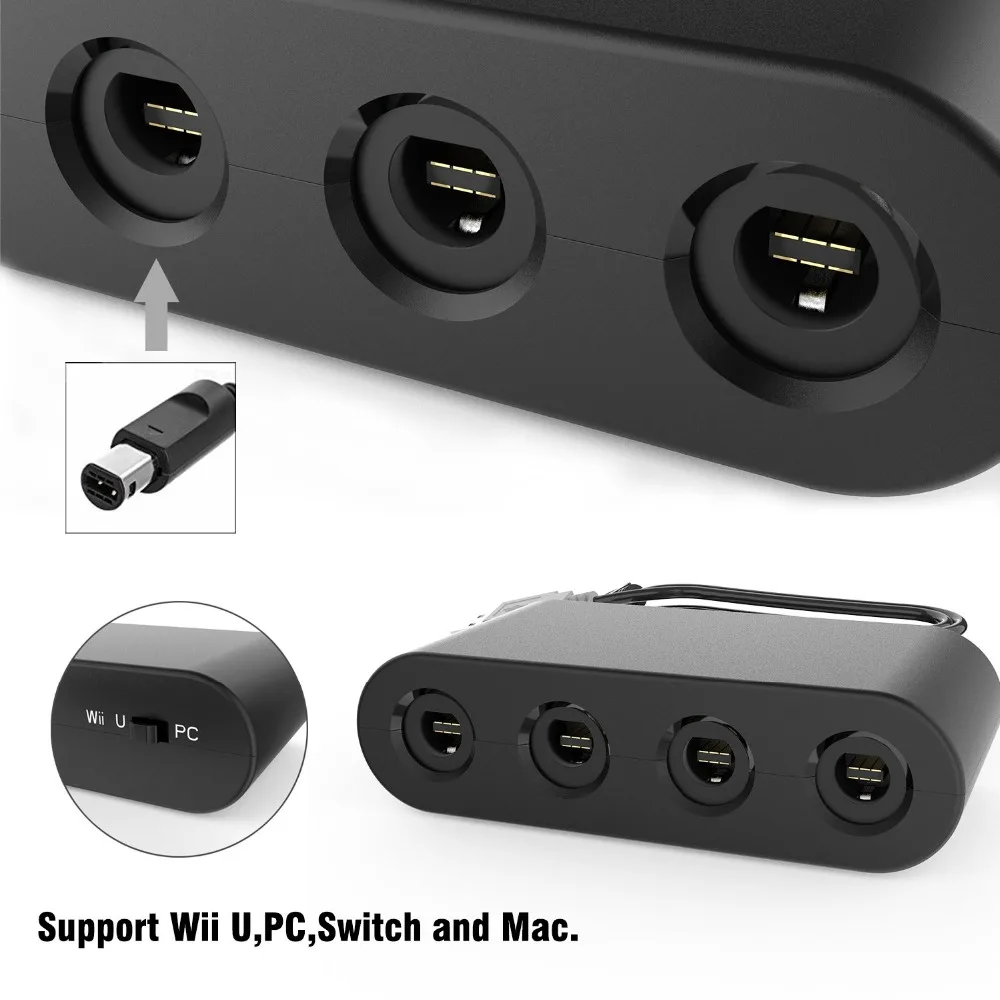 2 в 1 контроллер адаптер конвертер для W ii U PC GameCube Nintendo WiiU переключатель NS 4 портов и