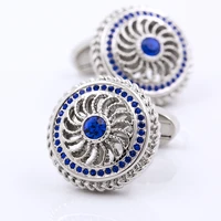 kflk jewelry for men in 2017 blue crystal cufflinks shirts cufflinks button high quality brand luxury wedding men guests