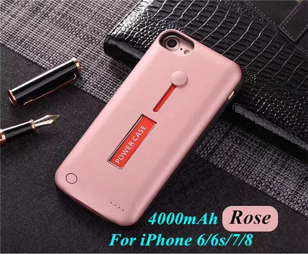 Rose for 6 6s 7 8 4000/5000 мАч для iPhone 8/7/6s/6plus, Расширенный чехол для аккумулятора телефона для iPhone X/8/7/6s/6, портативный внешний аккумулятор, чехол для зарядного устройства - Цвет: Rose for 6 6s 7 8