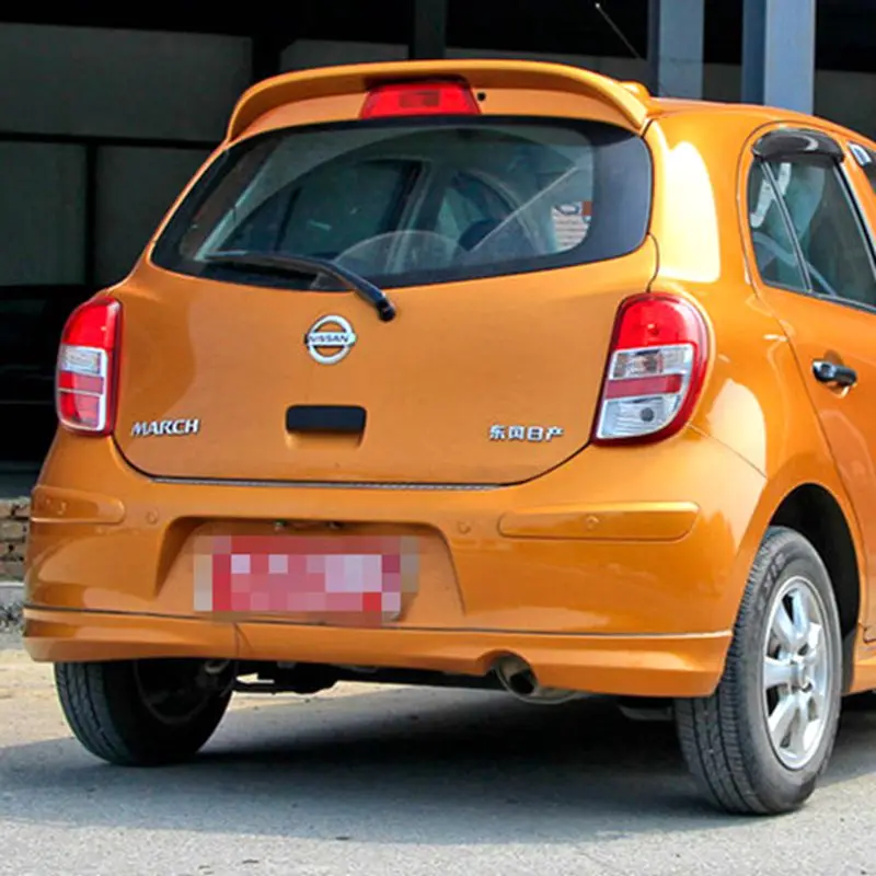 Для NISSAN MARCH 2012 2013 Спойлер ABS Материал Автомобильный задний багажник украшение в виде хвостового крыла заднее крыло для nissan march