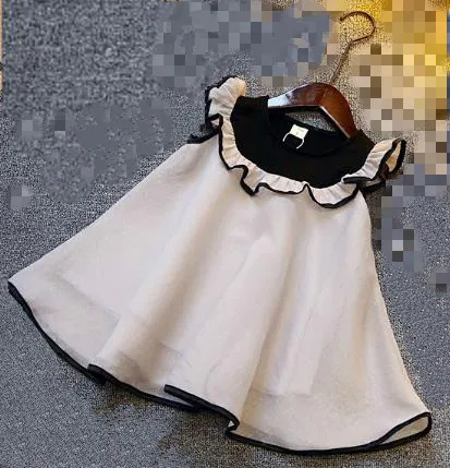 2018 summer new girl's sweet splicing A doll vest dress baby girl princess Flying sleeves butterfly | Детская одежда и обувь