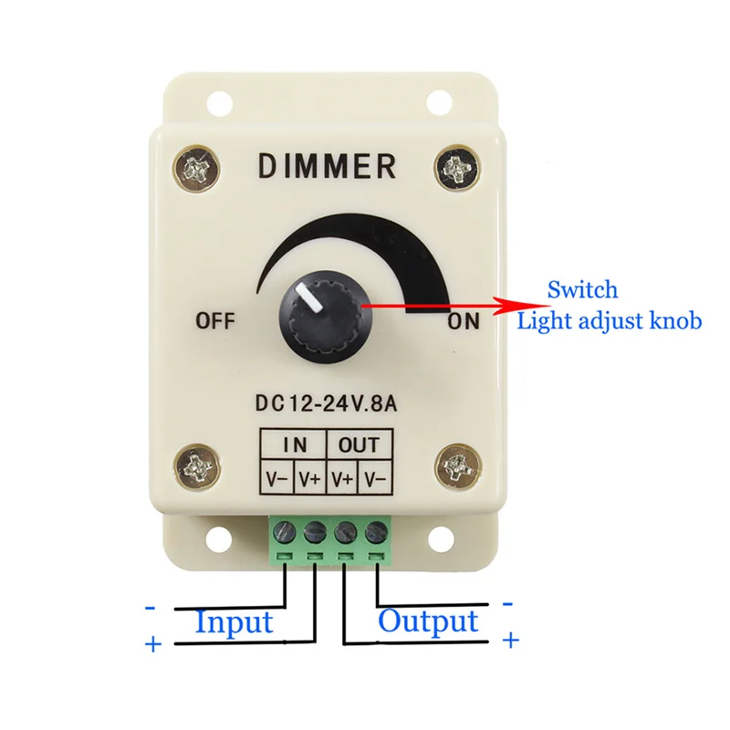 12V 24V DC 8A белый одноцветный светодиодный диммер регулятор яркости для
