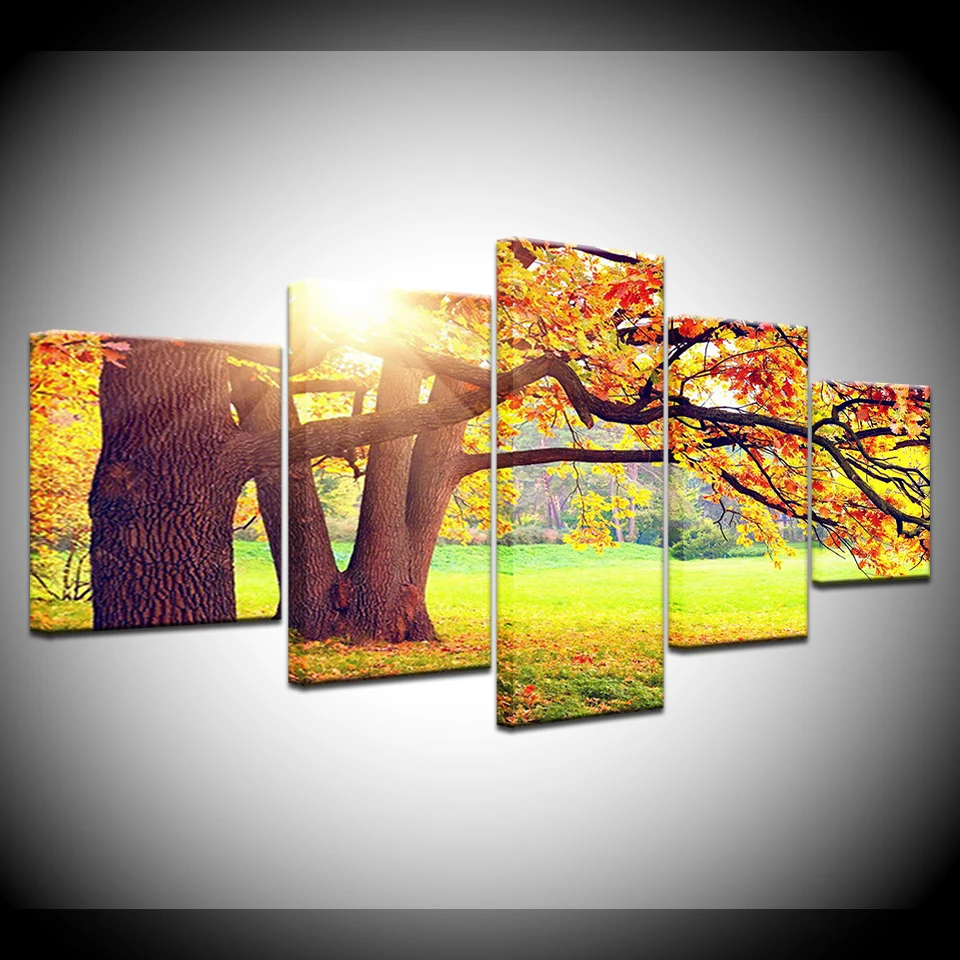 Современная Настенная Картина на холсте домашний Декор 5 шт. кленовое дерево