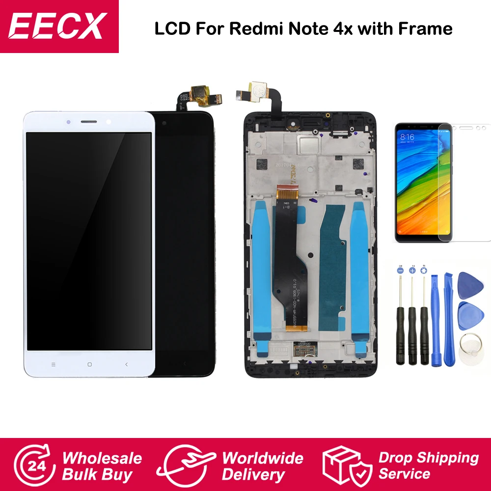 Note 4x дисплей для Xiaomi Redmi 4X ЖК экран сенсорный дигитайзер Рамка 4 Global Snapdragon
