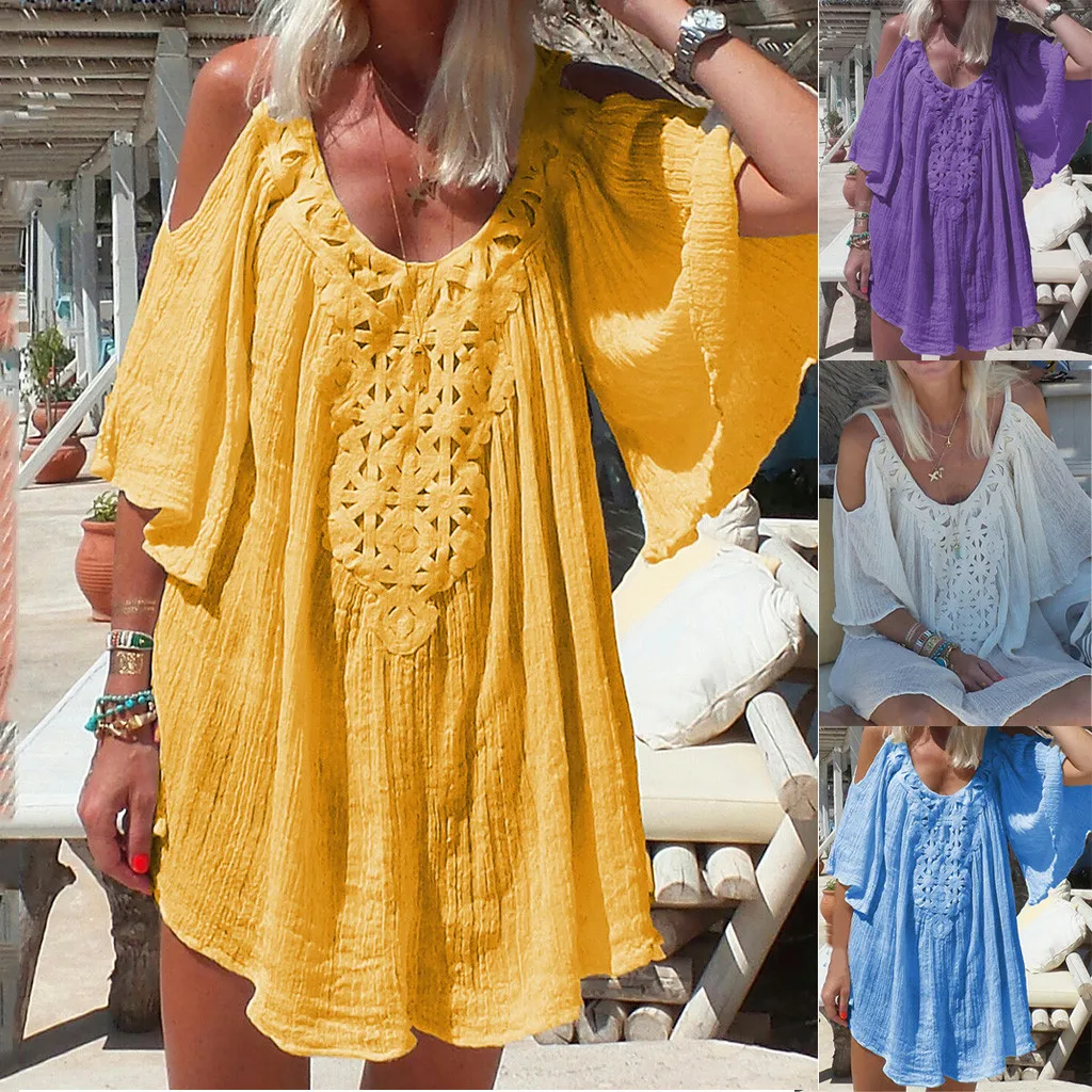 Женские модные летние праздничные платья с открытыми плечами и рукавами летучая