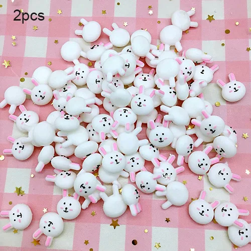 White 2pcs Happy monkey набор лизунов поставки слизи Подвески ПВХ Куте каваи животных DIY ремесла Декор для пушистое облако прозрачная слизь глина - Цвет: White 2pcs