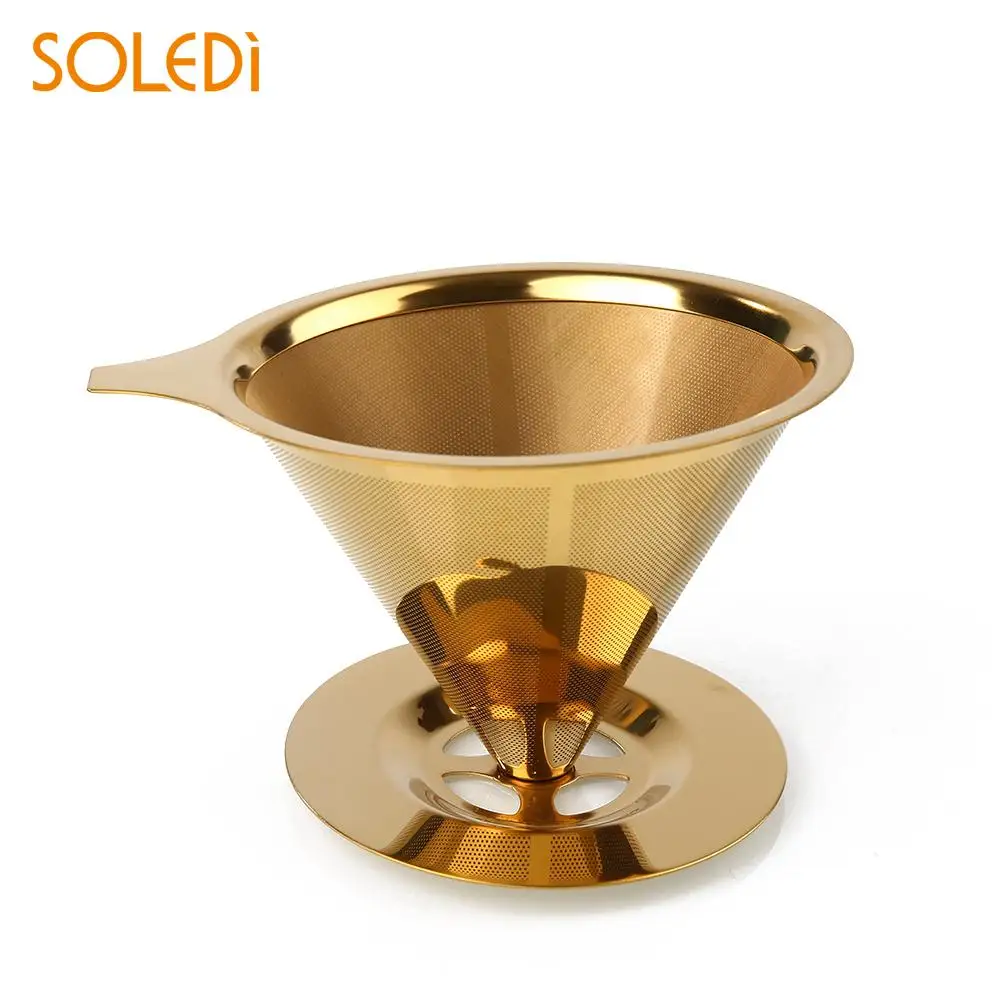SOLEDI 115 мм/125 мм двухслойный фильтр-капельница для кофе для домашней кухни, посуда для напитков, фильтр для кофе