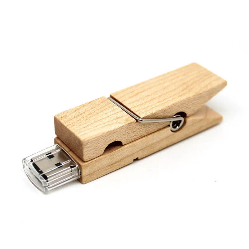 USB флеш накопитель с деревянным зажимом 4/8/16/32/64 ГБ|USB флэш-накопители| |