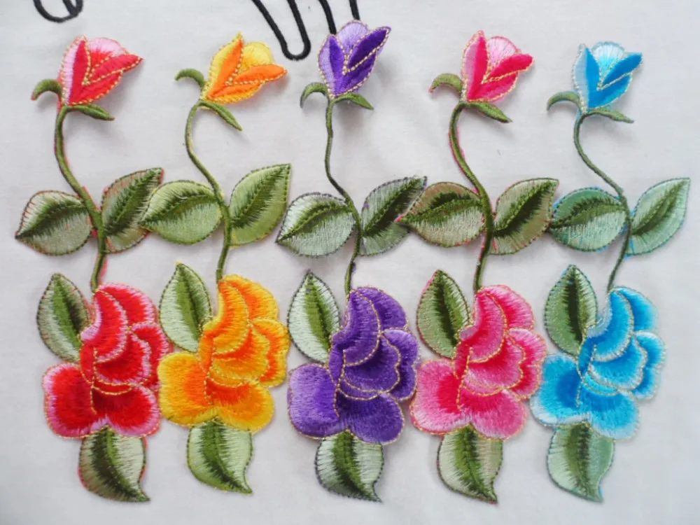 

Тканевая аппликация с вышивкой 19*6 см/нашивка для костюма Чонсам с вышивкой, красивая наклейка с цветами