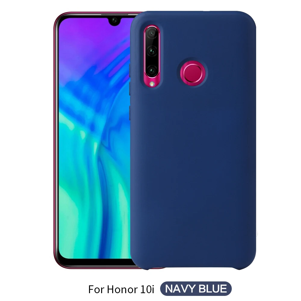 DBlue Etui huawei P Smart чехол для телефона на Funda huawei Honor 10i чехол Официальный жидкий силиконовый мягкий чехол Honor 10i чехол - Цвет: DBlue