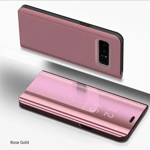 Чехол для samsung Galaxy S10 5G S10 плюс S10e A30 A50 A70 Смарт зеркальная пленка для экрана с четким изображением S10 5g M20 M30 A7 A8 A9 подставка чехол - Цвет: Rose Gold