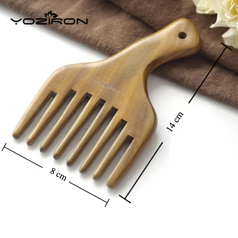 Горячая Распродажа широкий зуб сандалового дерева гребень гладкой щетка