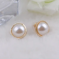 trendy elegant created big simulated pearl stud earrings string statement earrings for wedding party gift